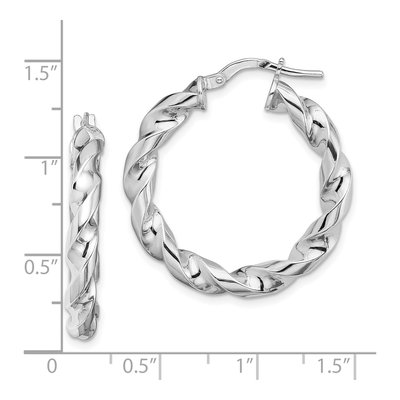 Sterling Silver 20mm Twisted Hoop Earrings – view 5
