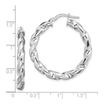 Sterling Silver 25mm Twisted Hoop Earrings – view 5