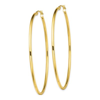 Gold-Plated Sterling Silver 65mm Hoop Earrings – view 3
