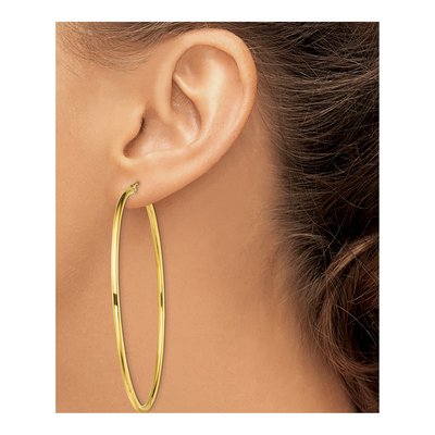Gold-Plated Sterling Silver 65mm Hoop Earrings – view 4
