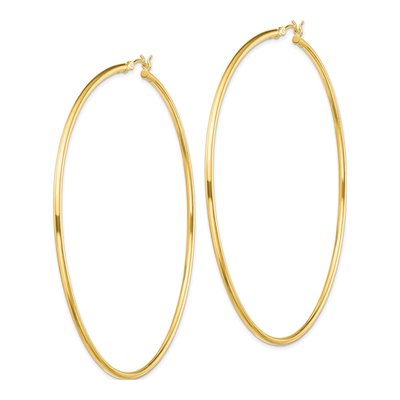 Gold-Plated Sterling Silver 80mm Hoop Earrings – view 3