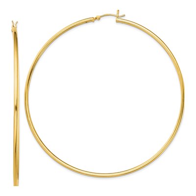 Gold-Plated Sterling Silver 80mm Hoop Earrings