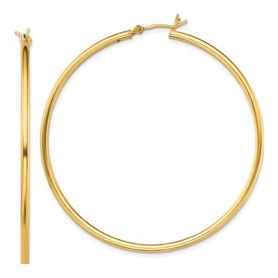 Gold-Plated Sterling Silver 55mm Hoop Earrings