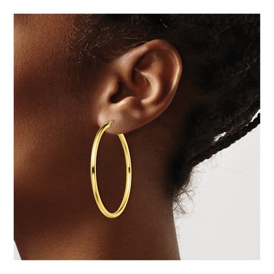 Gold-Plated Sterling Silver 45mm Hoop Earrings – view 4