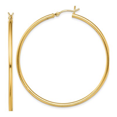 Gold-Plated Sterling Silver 50mm Hoop Earrings