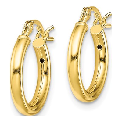 Gold-Plated Sterling Silver 14mm Hoop Earrings – view 3