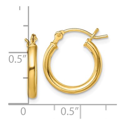 Gold-Plated Sterling Silver 14mm Hoop Earrings – view 5