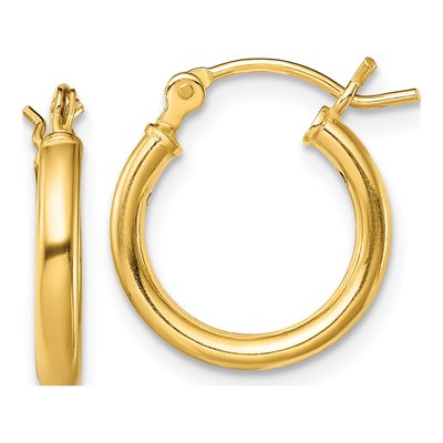 Gold-Plated Sterling Silver 14mm Hoop Earrings