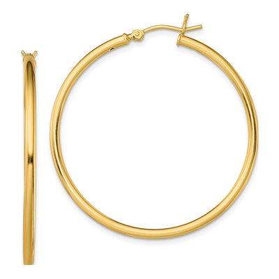 Gold-Plated Sterling Silver 40mm Hoop Earrings