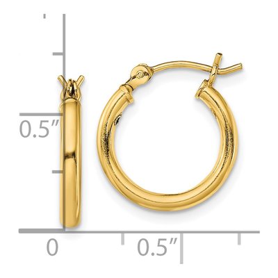 Gold-Plated Sterling Silver 15mm Hoop Earrings – view 5
