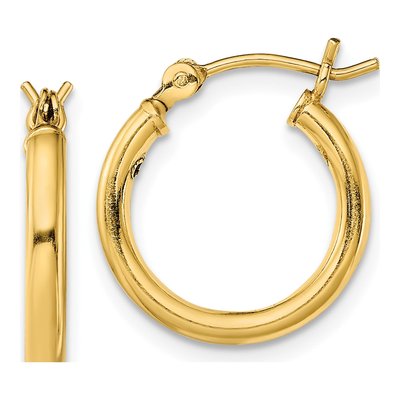 Gold-Plated Sterling Silver 15mm Hoop Earrings