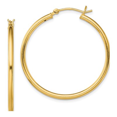 Gold-Plated Sterling Silver 35mm Hoop Earrings