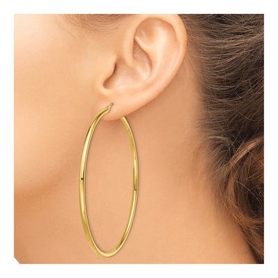 Gold-Plated Sterling Silver 70mm Hoop Earrings – view 4