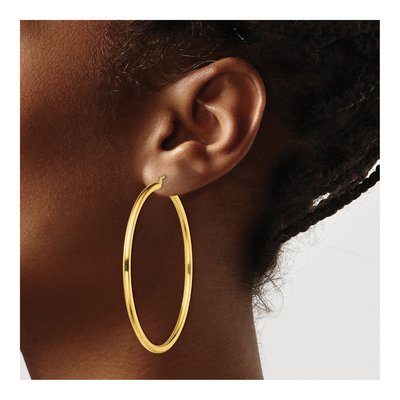 Gold-Plated Sterling Silver 55mm Hoop Earrings – view 4