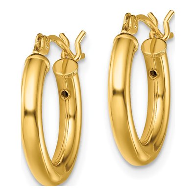 Gold-Plated Sterling Silver 15mm Hoop Earrings – view 3