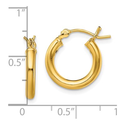 Gold-Plated Sterling Silver 15mm Hoop Earrings – view 5