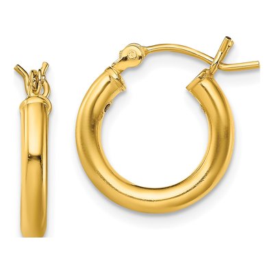 Gold-Plated Sterling Silver 15mm Hoop Earrings
