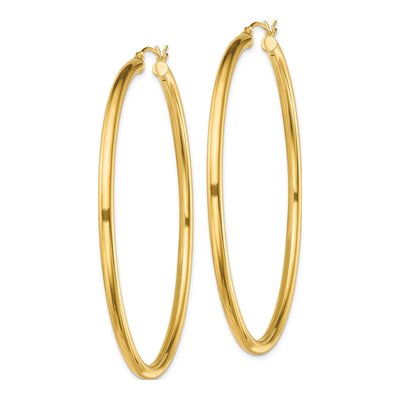 Gold-Plated Sterling Silver 65mm Hoop Earrings – view 3