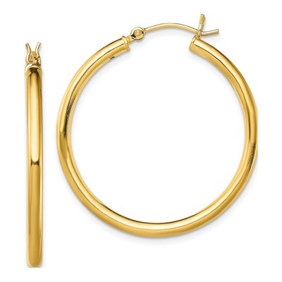 Gold-Plated Sterling Silver 35mm Hoop Earrings
