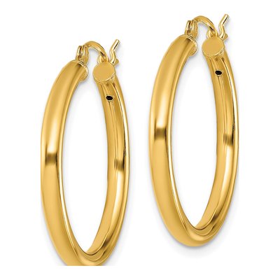 Gold-Plated Sterling Silver 25mm Hoop Earrings – view 3