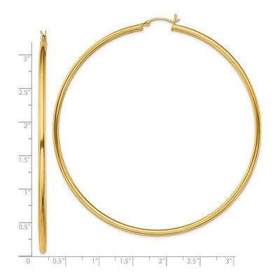 Gold-Plated Sterling Silver 80mm Hoop Earrings – view 5