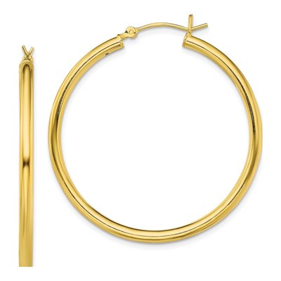 Gold-Plated Sterling Silver 40mm Hoop Earrings