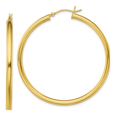 Gold-Plated Sterling Silver 50mm Hoop Earrings