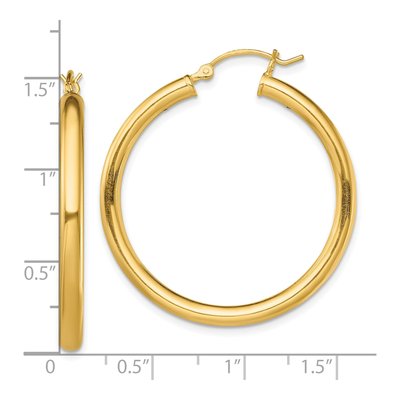 Gold-Plated Sterling Silver 35mm Hoop Earrings – view 5