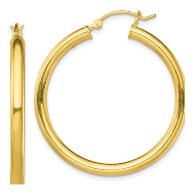 Gold-Plated Sterling Silver 35mm Hoop Earrings