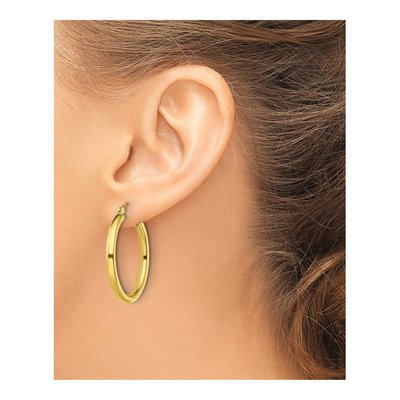 Gold-Plated Sterling Silver 30mm Hoop Earrings – view 4
