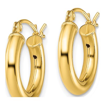 Gold-Plated Sterling Silver 15mm Hoop Earrings – view 3
