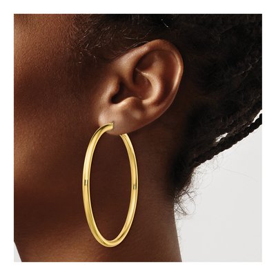 Gold-Plated Sterling Silver 55mm Hoop Earrings – view 4