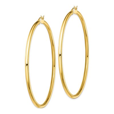 Gold-Plated Sterling Silver 70mm Hoop Earrings – view 3