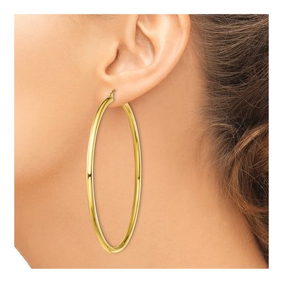 Gold-Plated Sterling Silver 70mm Hoop Earrings – view 4
