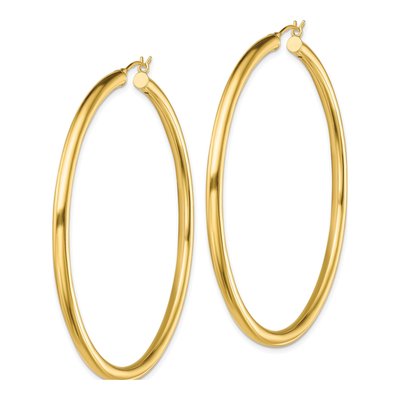Sterling Silver Gold-Tone 60mm Hoop Earrings – view 3