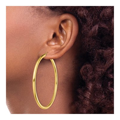 Sterling Silver Gold-Tone 60mm Hoop Earrings – view 4