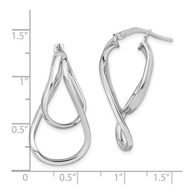 Sterling Silver 32mm Twisted Double Hoop Earrings – view 5