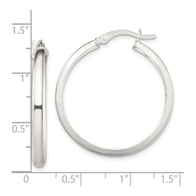 Sterling Silver 31mm Round Hoop Earrings – view 5