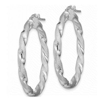 Sterling Silver 38mm Twisted Hoop Earrings – view 3