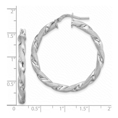 Sterling Silver 38mm Twisted Hoop Earrings – view 5