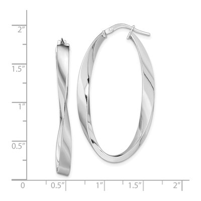 Sterling Silver 44mm Twisted Oval Hoop Earrings – view 5