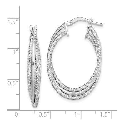 Sterling Silver 32mm Triple Hoop Earrings – view 5