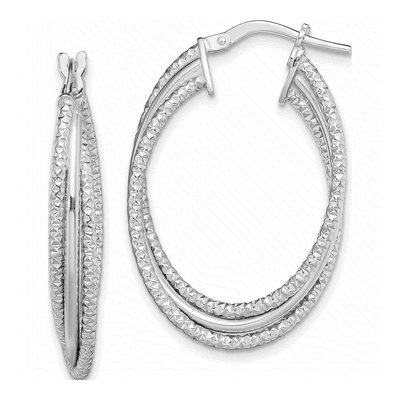 Sterling Silver 32mm Triple Hoop Earrings