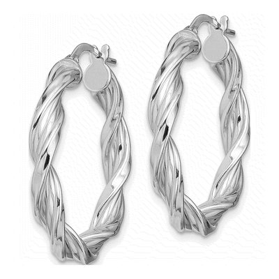 Sterling Silver 30mm Twisted Hoop Earrings – view 3