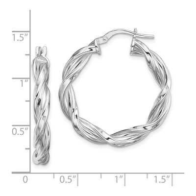 Sterling Silver 30mm Twisted Hoop Earrings – view 5