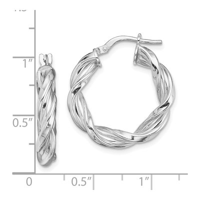 Sterling Silver 25mm Twisted Hoop Earrings – view 5