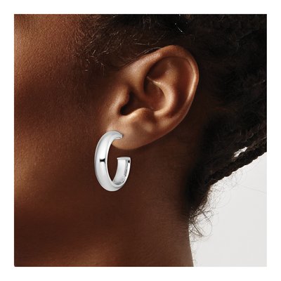 Sterling Silver 25mm CZ Hoop Earrings – view 4