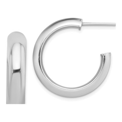 Sterling Silver 25mm CZ Hoop Earrings