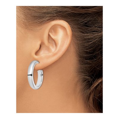 Sterling Silver 31mm Hoop Earrings – view 4