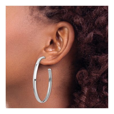 Sterling Silver 53mm Hoop Earrings – view 4